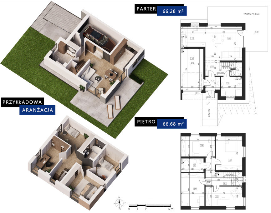 Bliźniak 133 m² z dużym ogrodem 341 m² | Skowronkowa | 2027r