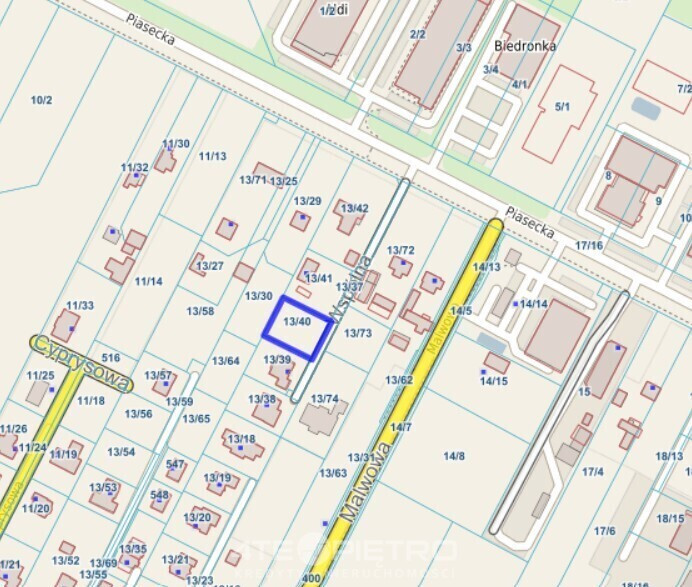 Kalinówka | Piasecka | działka budowlana | 901 m² | III linia | media - Więcej