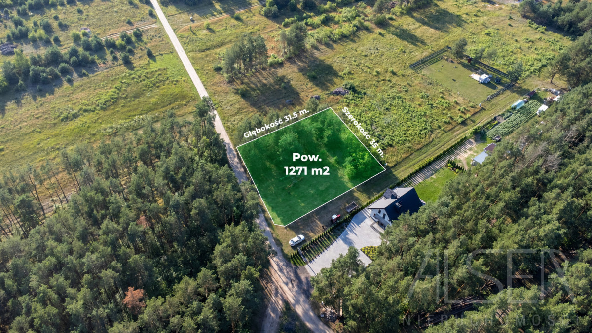 Działka na WZ z własnym lasem 1271 m² - Widok 2
