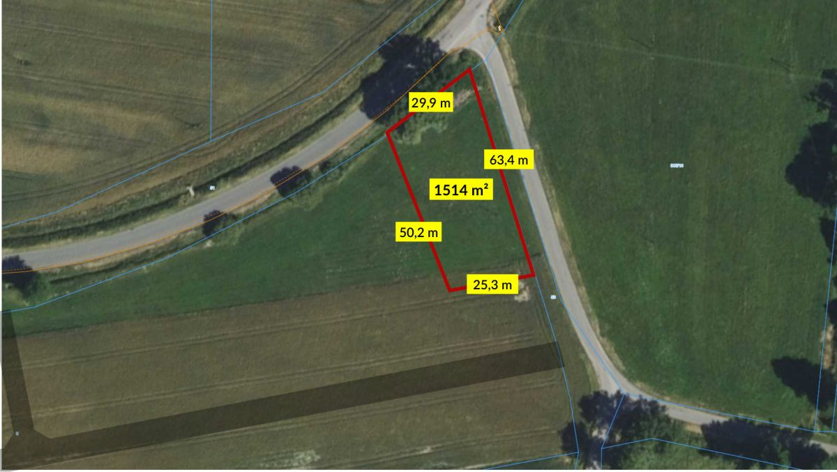Działka budowlana Dzielna 1448 m² - Widok 2