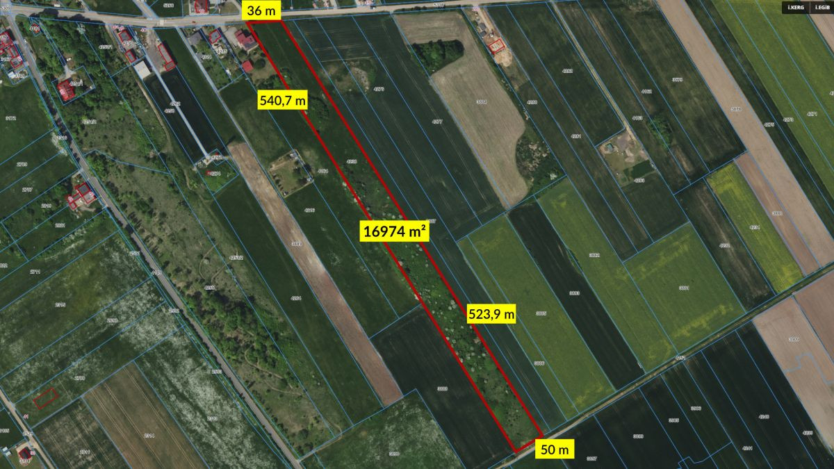Działka budowlano rolna Woźniki 16974 m² - Widok 3