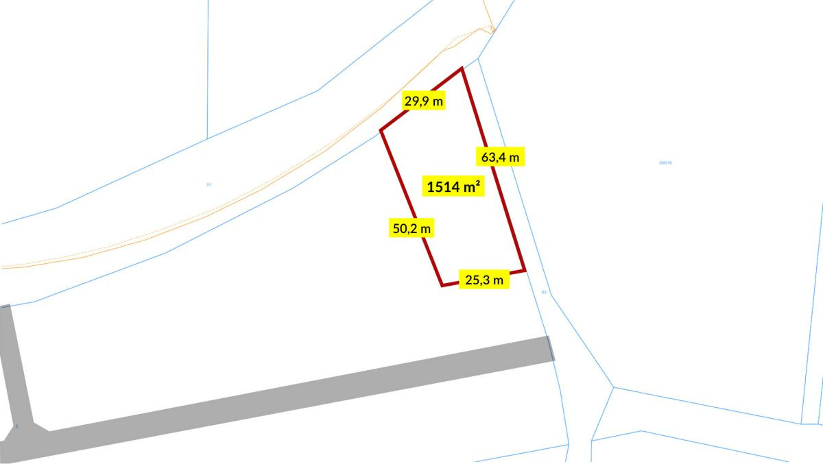 Działka budowlana Dzielna 1448 m² - Widok 3