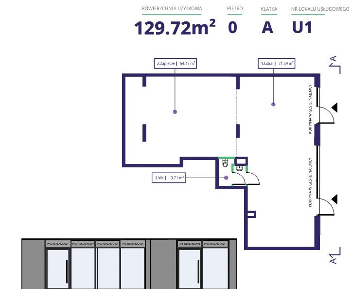 Lokal usługowy 129 m² przy Cybernetyki , gotowy za zł - Widok 3
