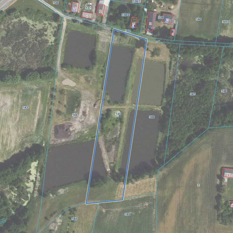 Syndyk sprzeda siedlisko z działkami rolnymi i trzema stawami - Widok 5