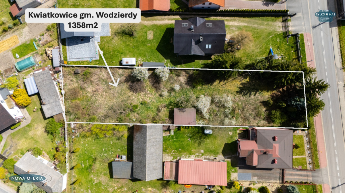 Działka budowlana z mediami, ogrodzona 1358 m² - Widok 3
