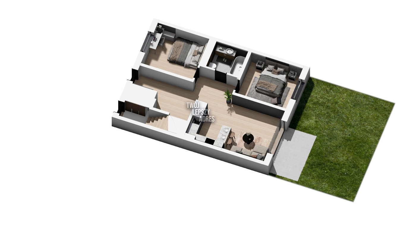 NOWE -3 pok. mieszkania, parter 64 m², duży ogród - Widok 5