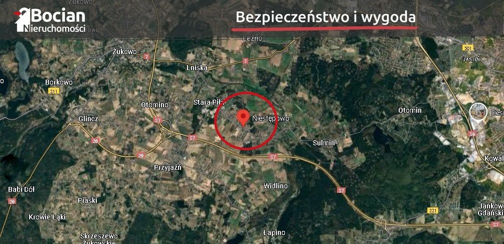 Działka w cichej okolicy! Niestępowo - Widok 6