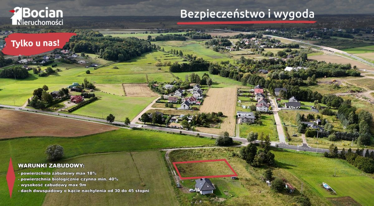 Płaska Działka Budowlana -Lniska - Widok 3