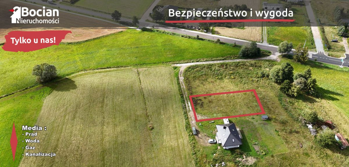 Płaska Działka Budowlana -Lniska - Widok 5