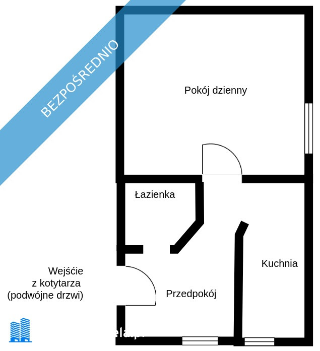 Jasna kawalerka 32 m², ul. Bednarska, parter, blisko Placu Niepodległości