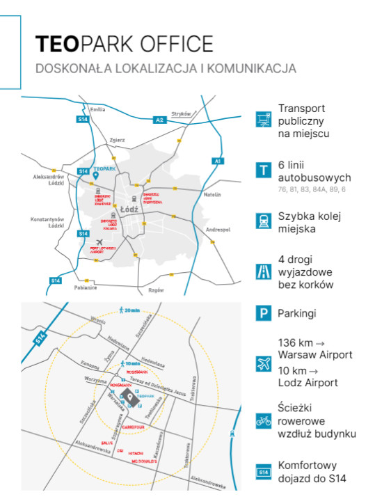 Biuro 46 m² w TEOPARK OFFICE – wygodna przestrzeń dla małej firmy lub startupu - Więcej
