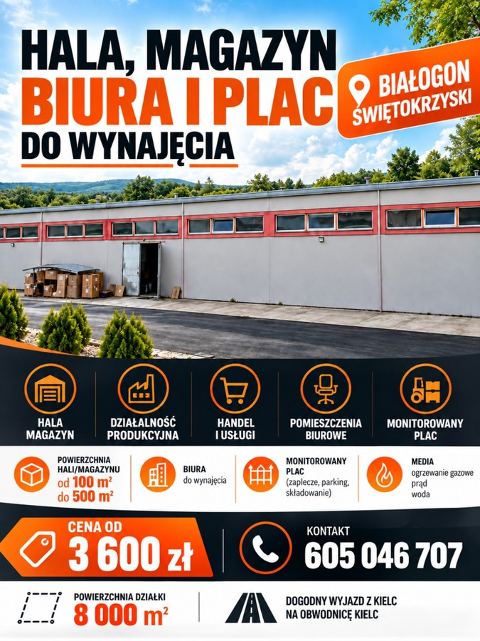 Hala, wynajęcia – Białogon, woj. świętokrzyskie