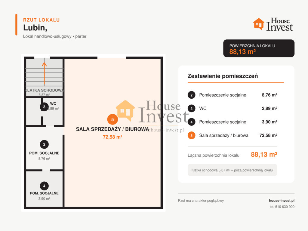 Lokal 88 m² w ciągu handlowym – duże osiedle - Widok 2