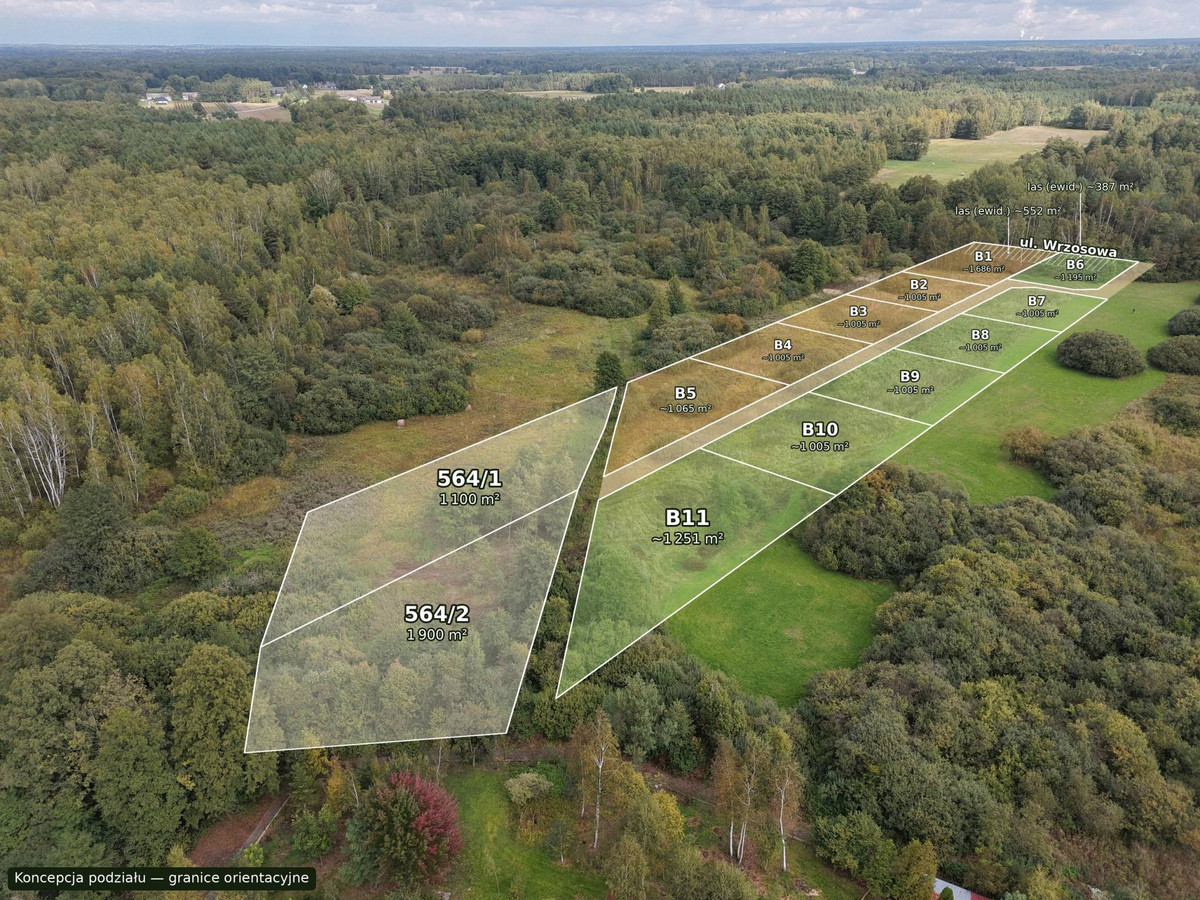 Działka 1100 m² w otoczeniu lasu-zabudowa jednorodzinna-40 minut od Radomia - Widok 5