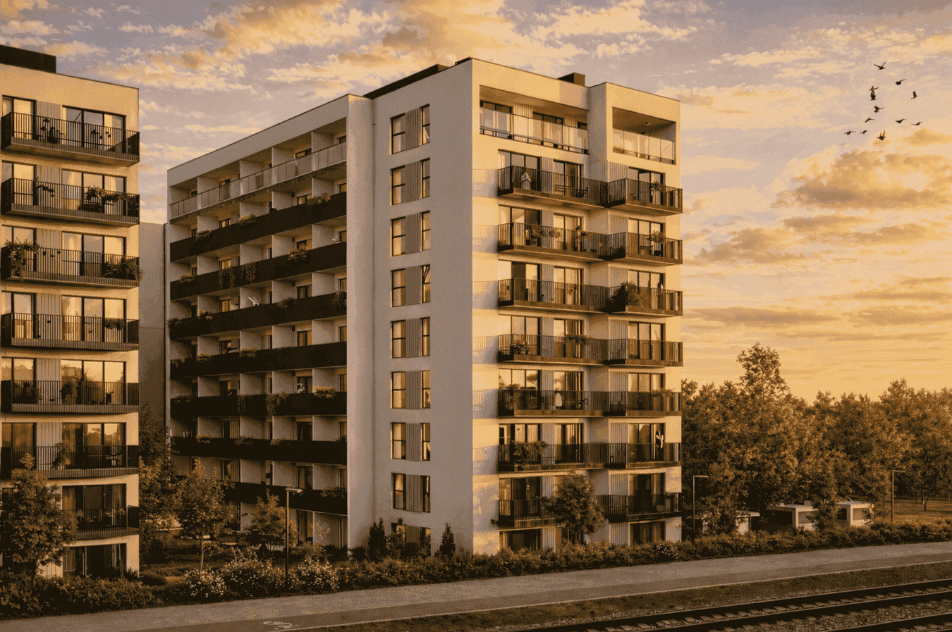 JASNE 56,50m - Wschód / Zachód - odbiór 2026r. - NOWE - Blisko Tramwaj - Widok 3