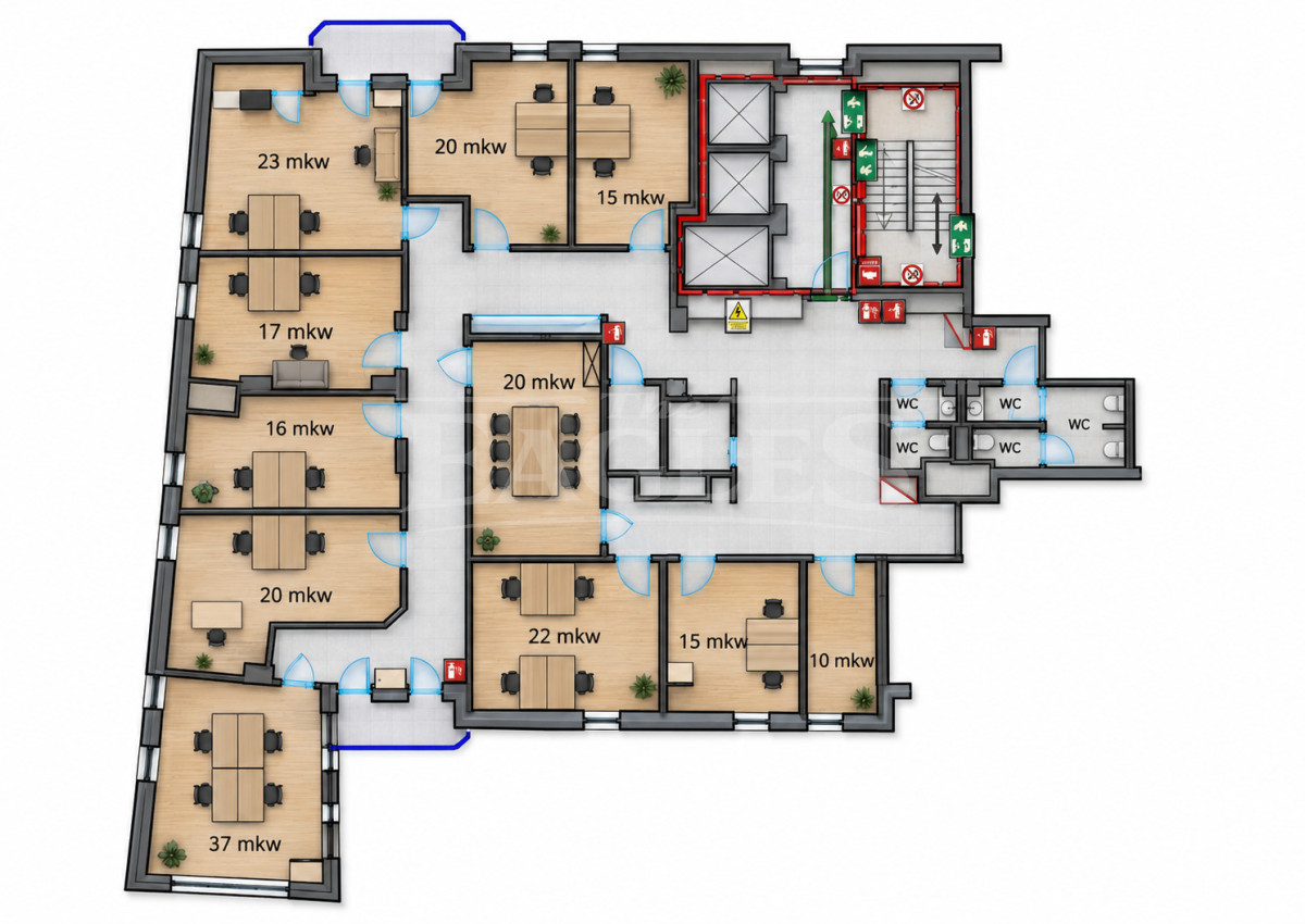Biuro 301 m² na wynajem | Wola | 0% prowizji - Widok 2
