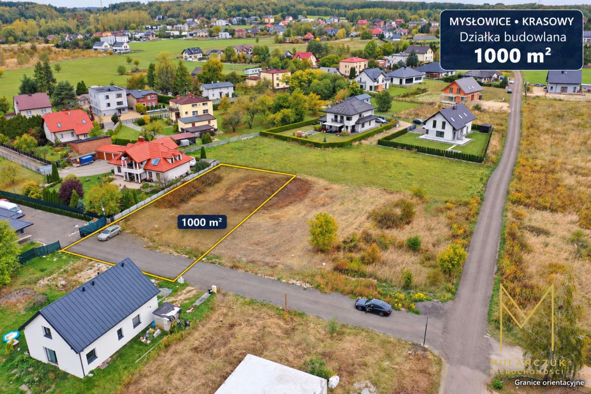 Działka budowlana 1000 m² Mysłowice-Krasowy Media - Widok 5