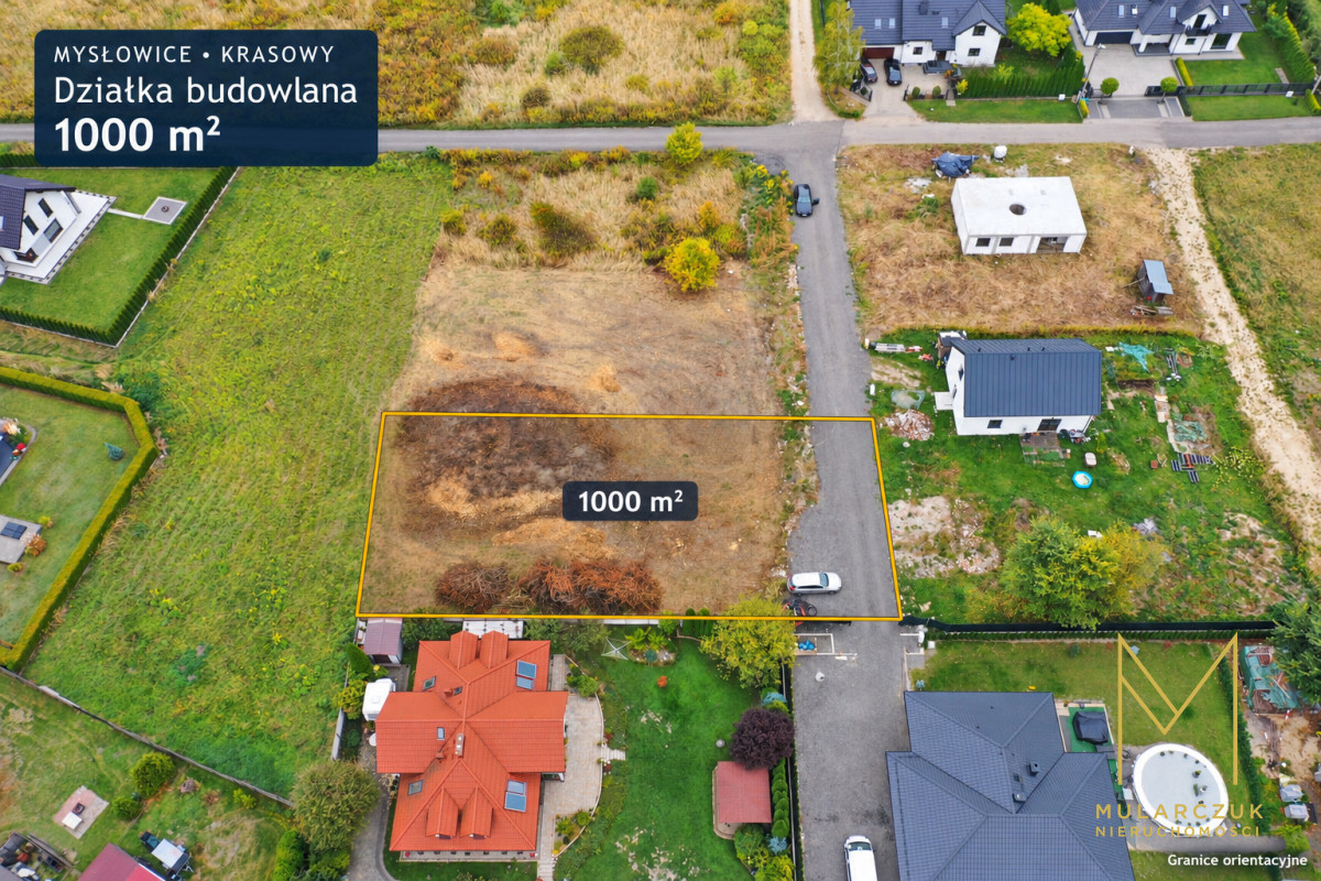 Działka budowlana 1000 m² Mysłowice-Krasowy Media - Widok 3