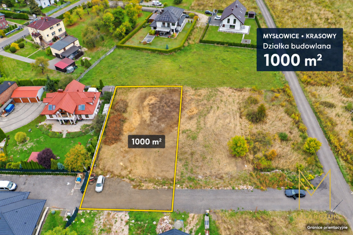 Działka budowlana 1000 m² Mysłowice-Krasowy Media - Widok 4