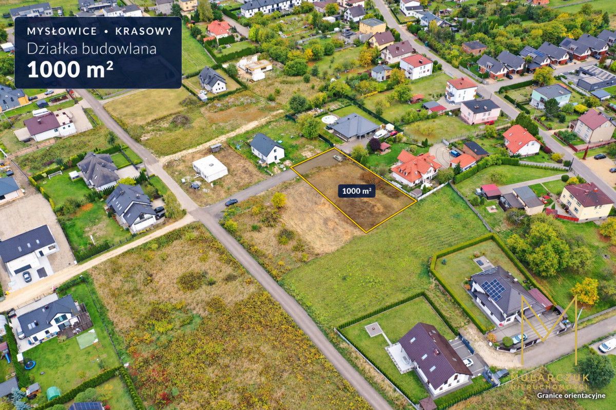 Działka budowlana 1000 m² Mysłowice-Krasowy Media