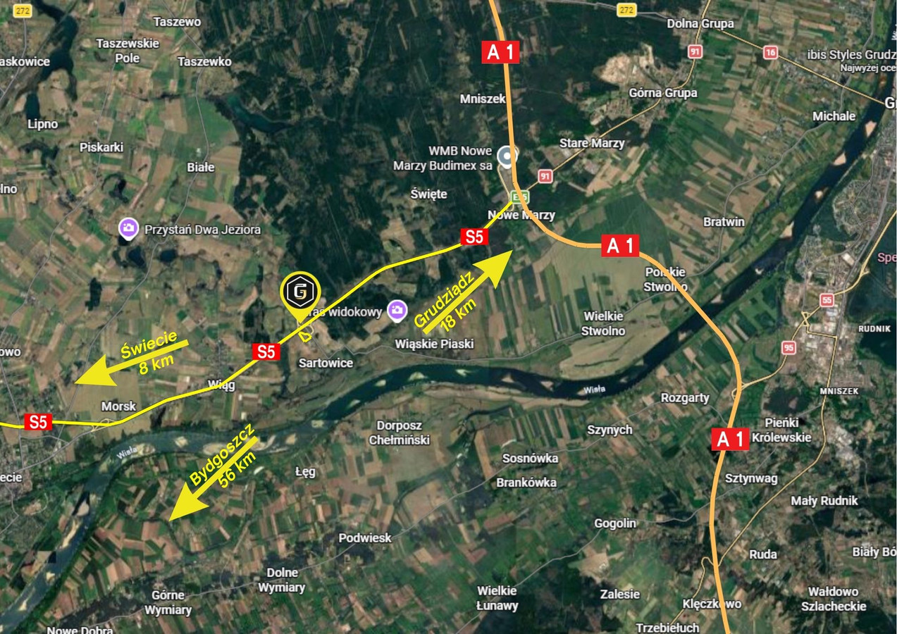 Sartowice – teren inwestycyjny 5,36 ha | S5 | Strefa gospodarcza 70SP - Widok 3