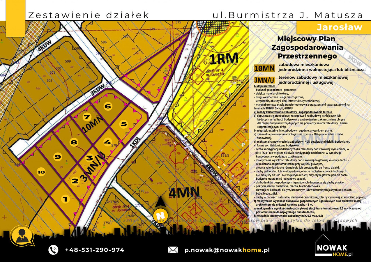 Działki budowlane na sprzedaż – Jarosław, ul. Burmistrza J. Matusza - Widok 2