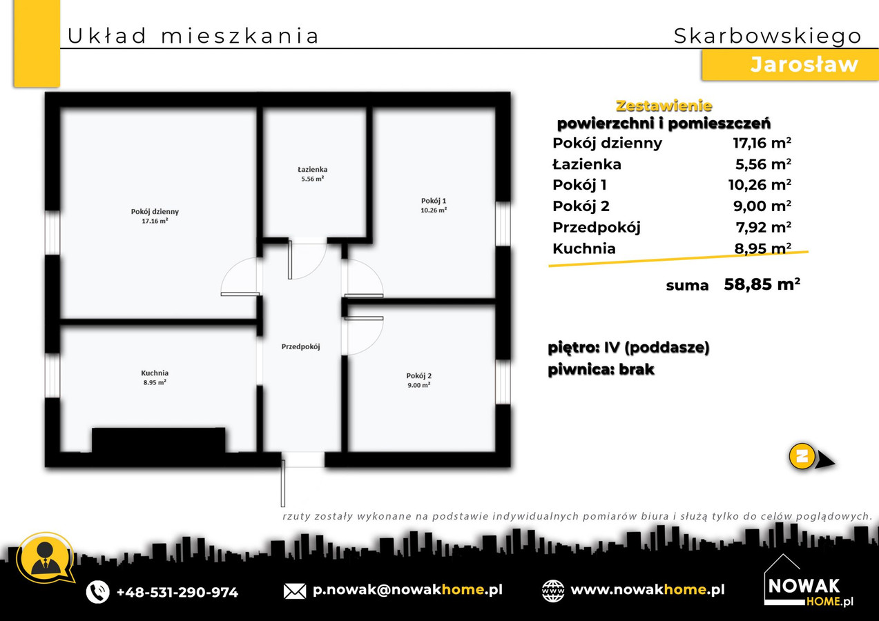 Apartment in Jarosław, Osiedle Kazmierza Skarbowskiego, powiat jarosławski - Więcej