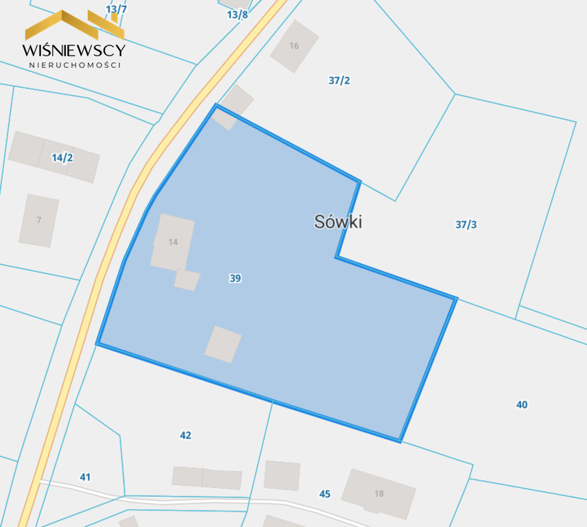 Działka 0,81 ha z zabudowaniami – Sówki - Widok 2