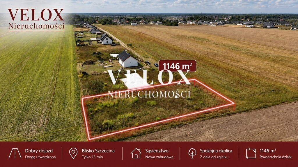 Działka Budowlana Grzędzice 1146 m² - Widok 4