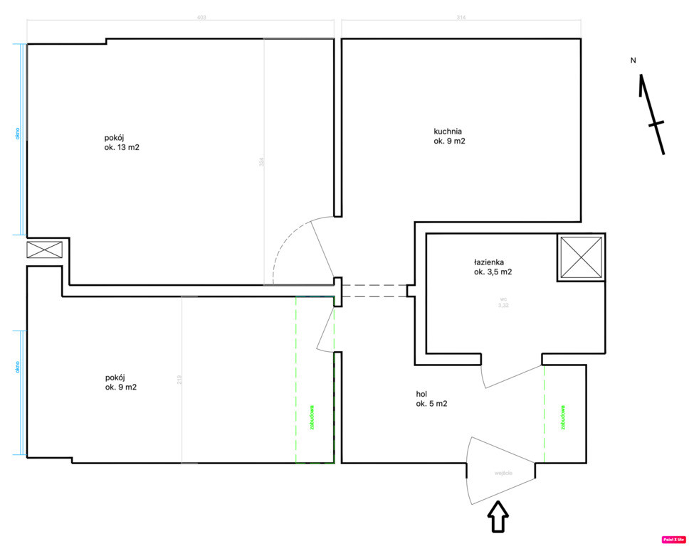 ⭐2 pok z oddzielną kuchnią⭐39m² ⭐Magiera 16 - Widok 3