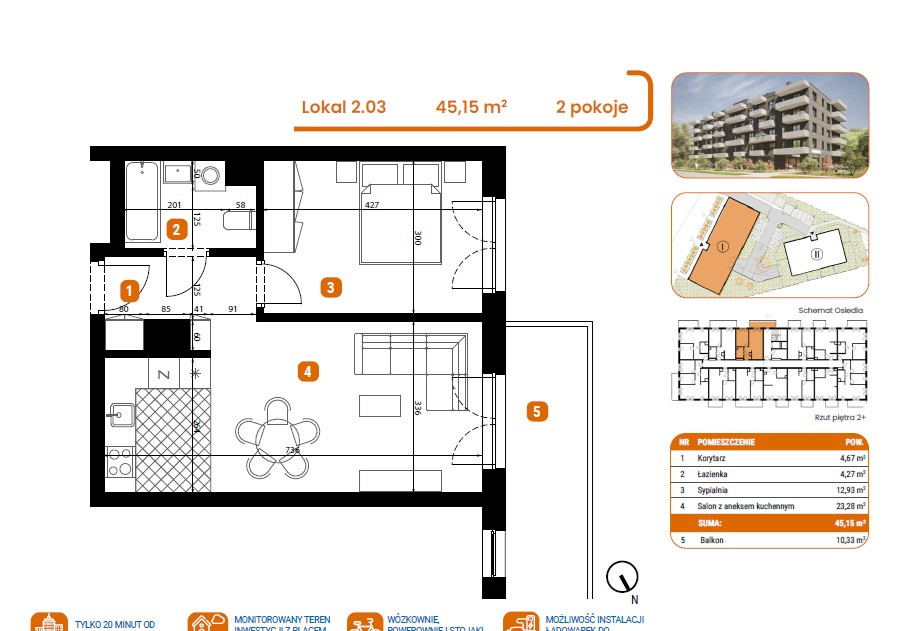 Apartment in Marki, powiat wołomiński - Widok 3
