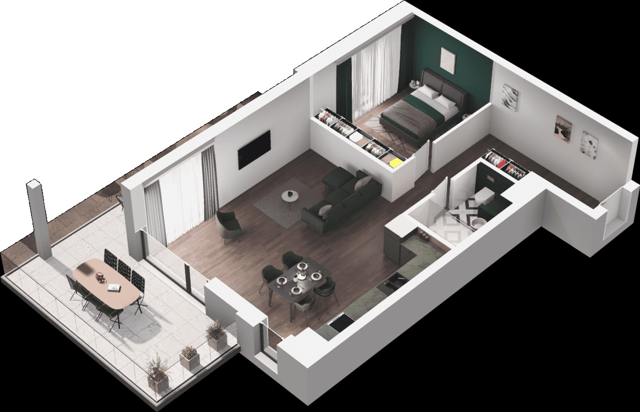 Appartamento 1 locali, 62 m²