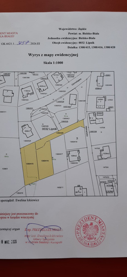 Bielsko-Biała, Lipnik. ul. Hetmańska - gaz, woda, prąd, kanalizacja w granicy - Widok 2