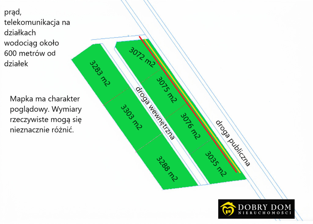 Działki w Kozińcach – prąd na działce, 115 zł/m² - Widok 3