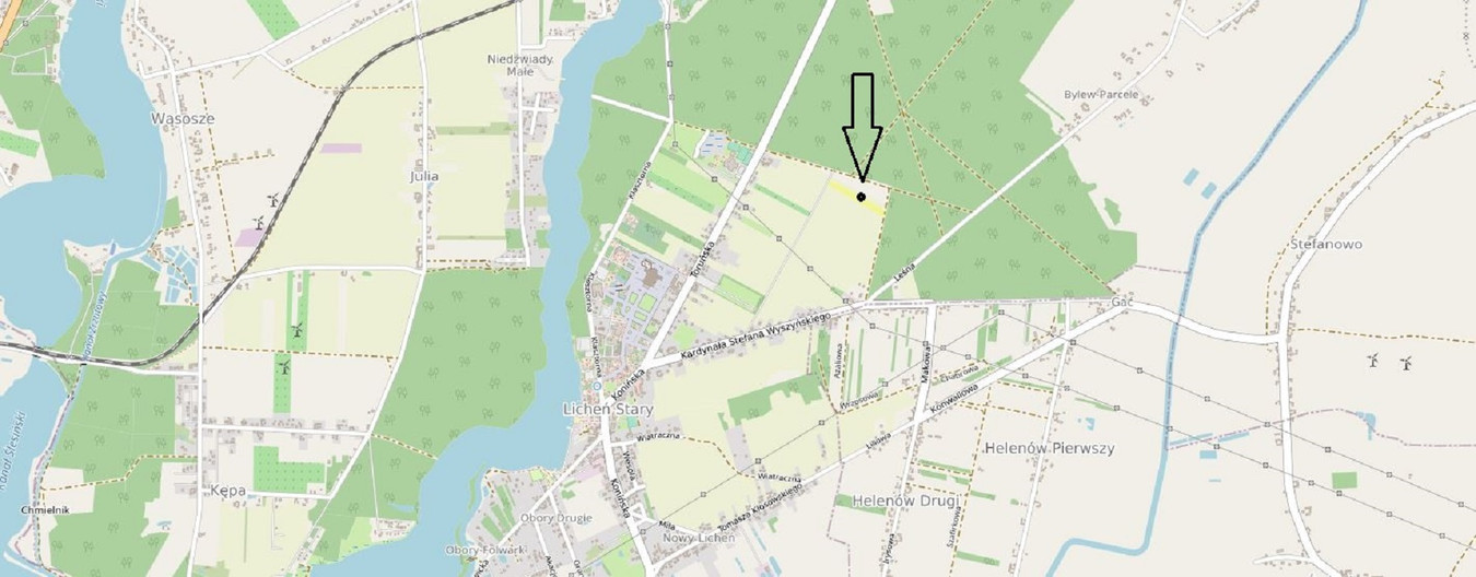 Działka budowlana o pow. 1 ha pod lasem, blisko jeziora-Licheń Stary - Więcej