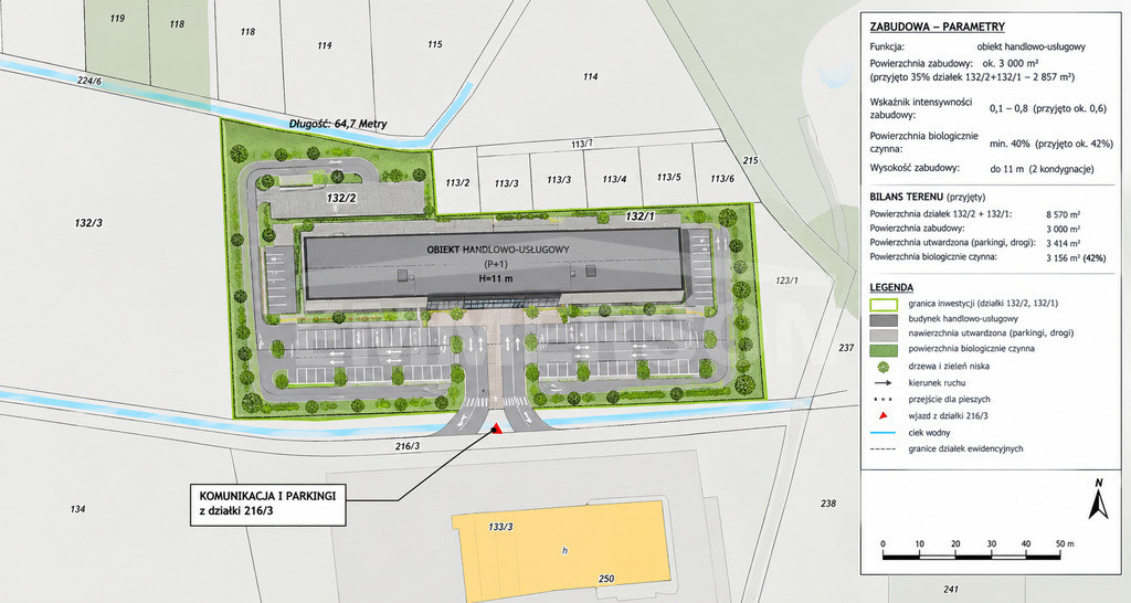 Działka usługowa 10 000 m², utwardzony dojazd, MPZ
