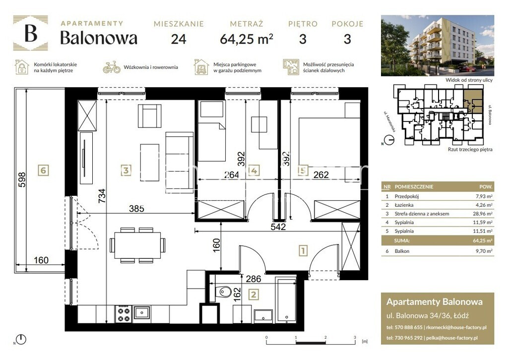 Apartment in Łódź, Karolew-Retkinia Wschód, Polesie - Więcej