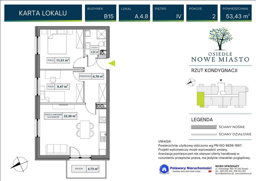 Apartment in Słupsk, Osiedle Zachód, Zatorze - Widok 5