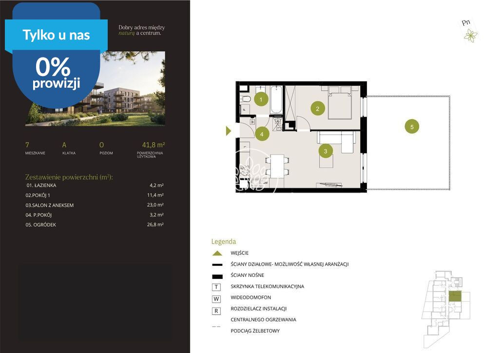 1-кімнатна квартира, 42 m²