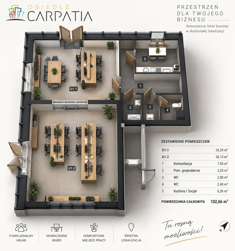 CARPATIA - Lokal 103 m² - parter+szklana witryna - Widok 4