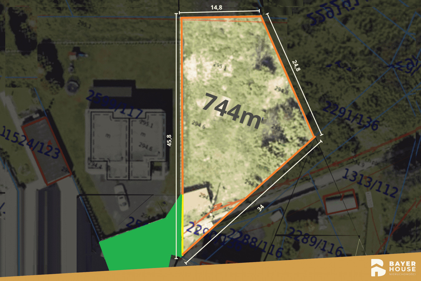 Działka budowlana 744 m² | ślepa uliczka | idealna pod dom | spokój - Widok 4