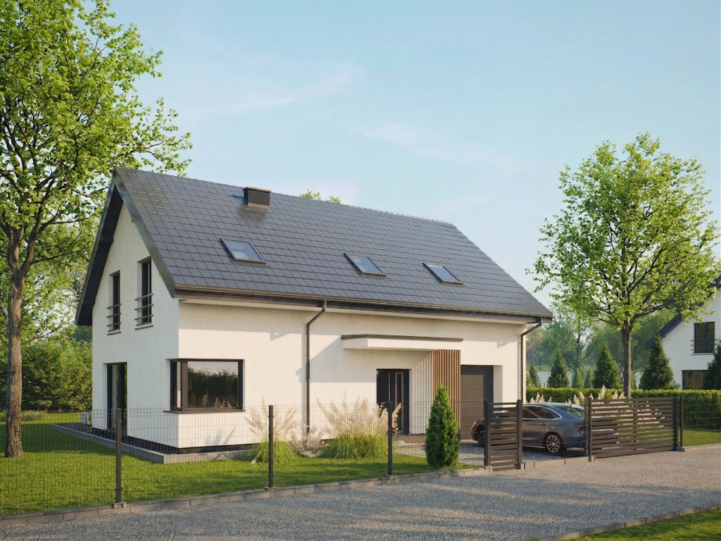 Nowe domy w ŁODZI - duża działka, funkcjonalny projekt, pompa ciepła