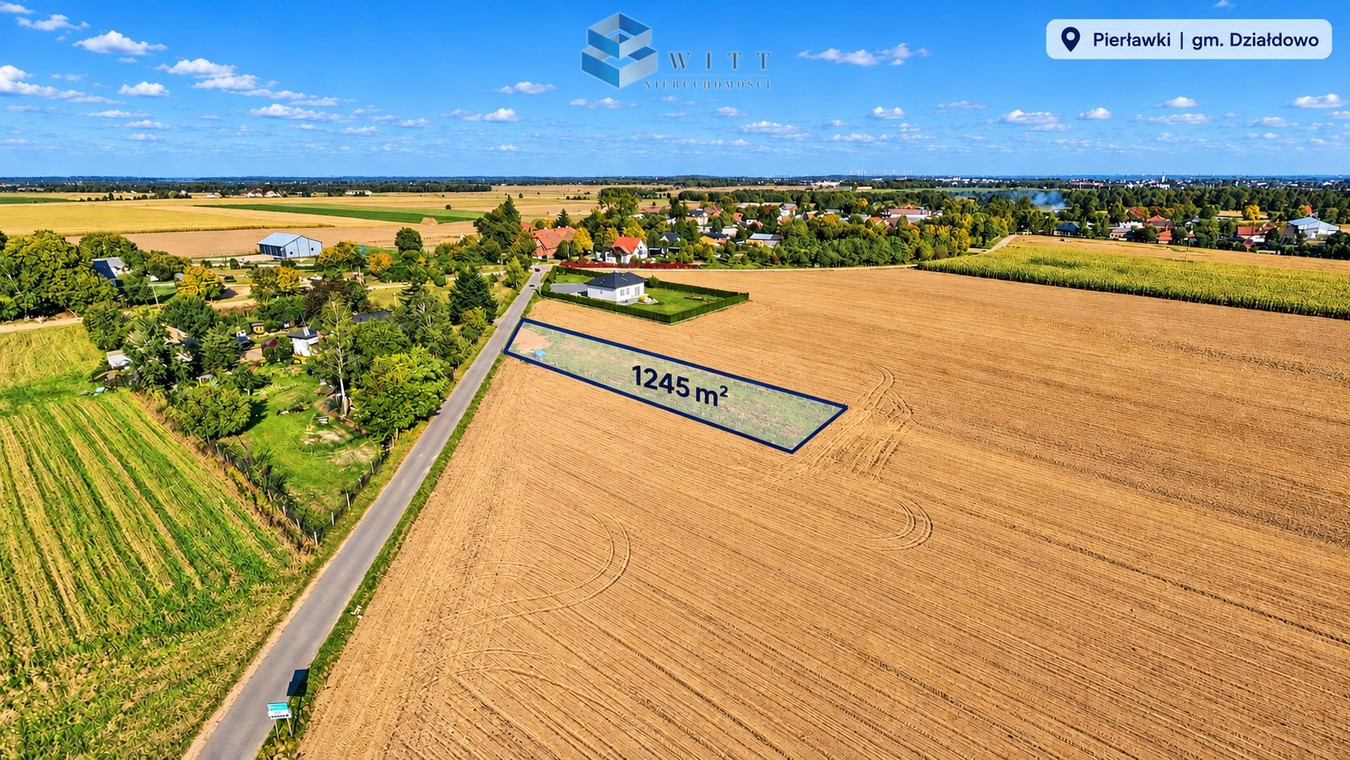 Działka budowlana 1245 m² | MPZP | media | asfalt - Widok 2