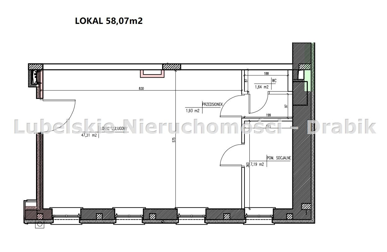 Lokale 48,99 m² lub 58,07 m² Lublin Centrum - Widok 5