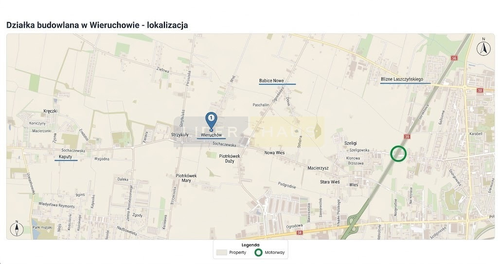Działka 691 m² z pozwoleniem na budowę domu Wieruchów - Widok 2