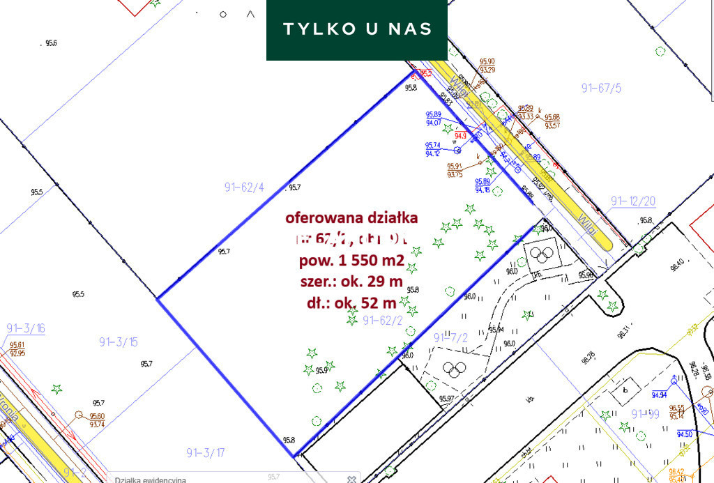 Działka budowlana 1550 m² przy ul. Wilgi w Józefowie - Widok 2