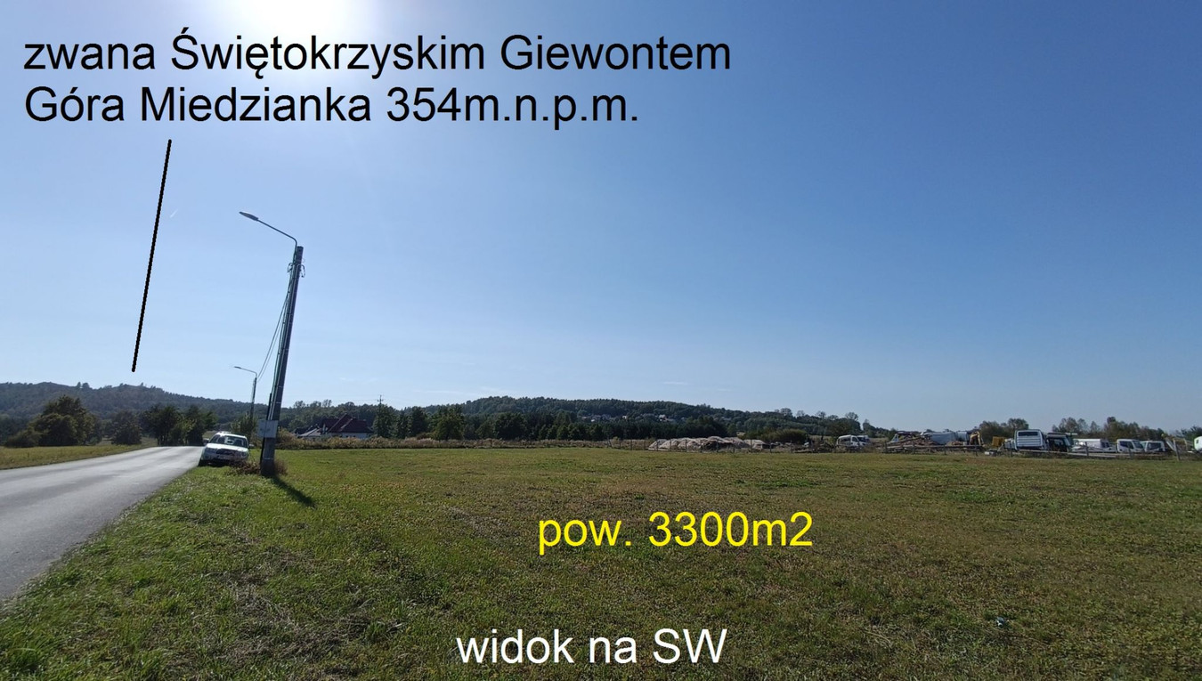 budowlana z WZką WIDOK na Górę Miedziankę, płaska na mini wzniesieniu - Więcej