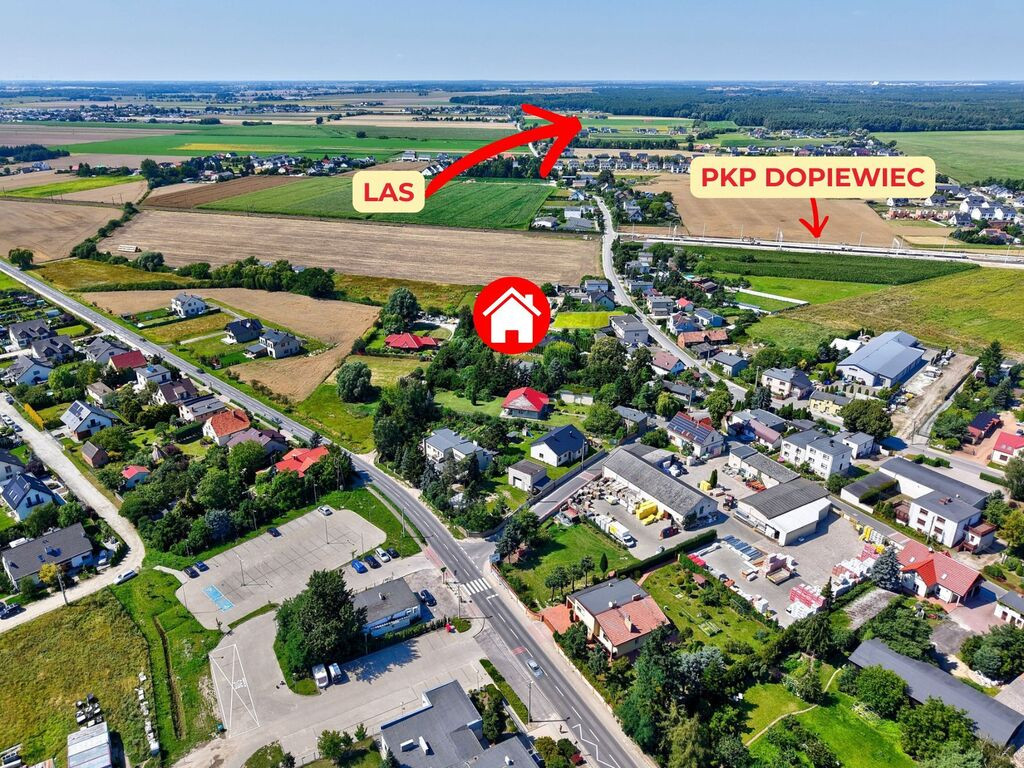 Dopiewiec: Działka 673m² | media | droga - Więcej