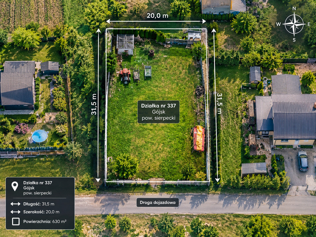 Działka budowlana 620 m² Gójsk - wszystkie media - Widok 3