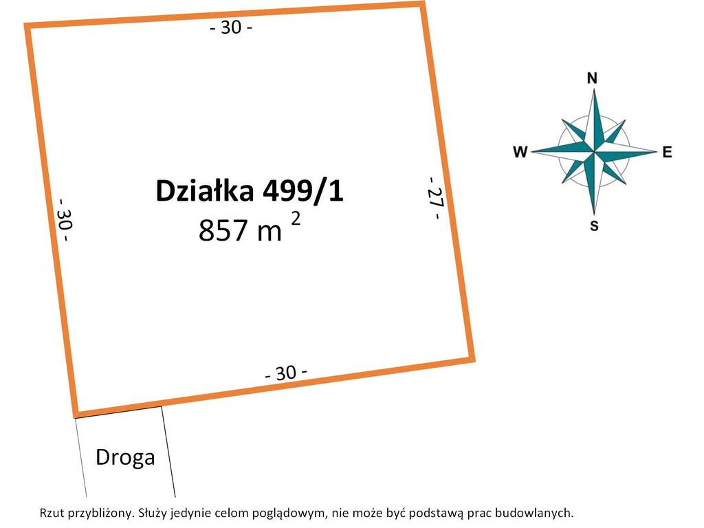 Działka budowlana 857 m² | Starowa Góra, ul. Graniczna | Pełne media - Widok 2